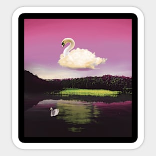 Abstract swan cloud Sticker